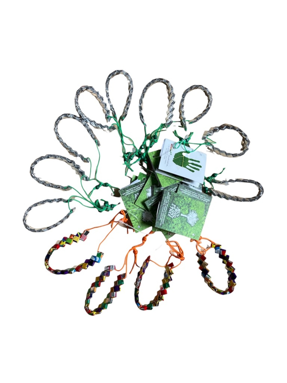 ECOIST bracelets set upcycled silver and multicolour
